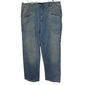 True Urban Men's Jeans Vintage Y2K Wide Leg Baggy Zip Front Hi-Rise 38X32 NWOT